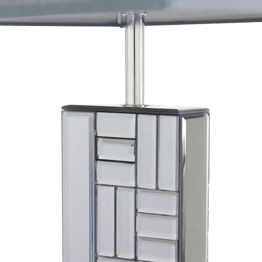 30" Silver Glass Mirror Glam Table Lamp
